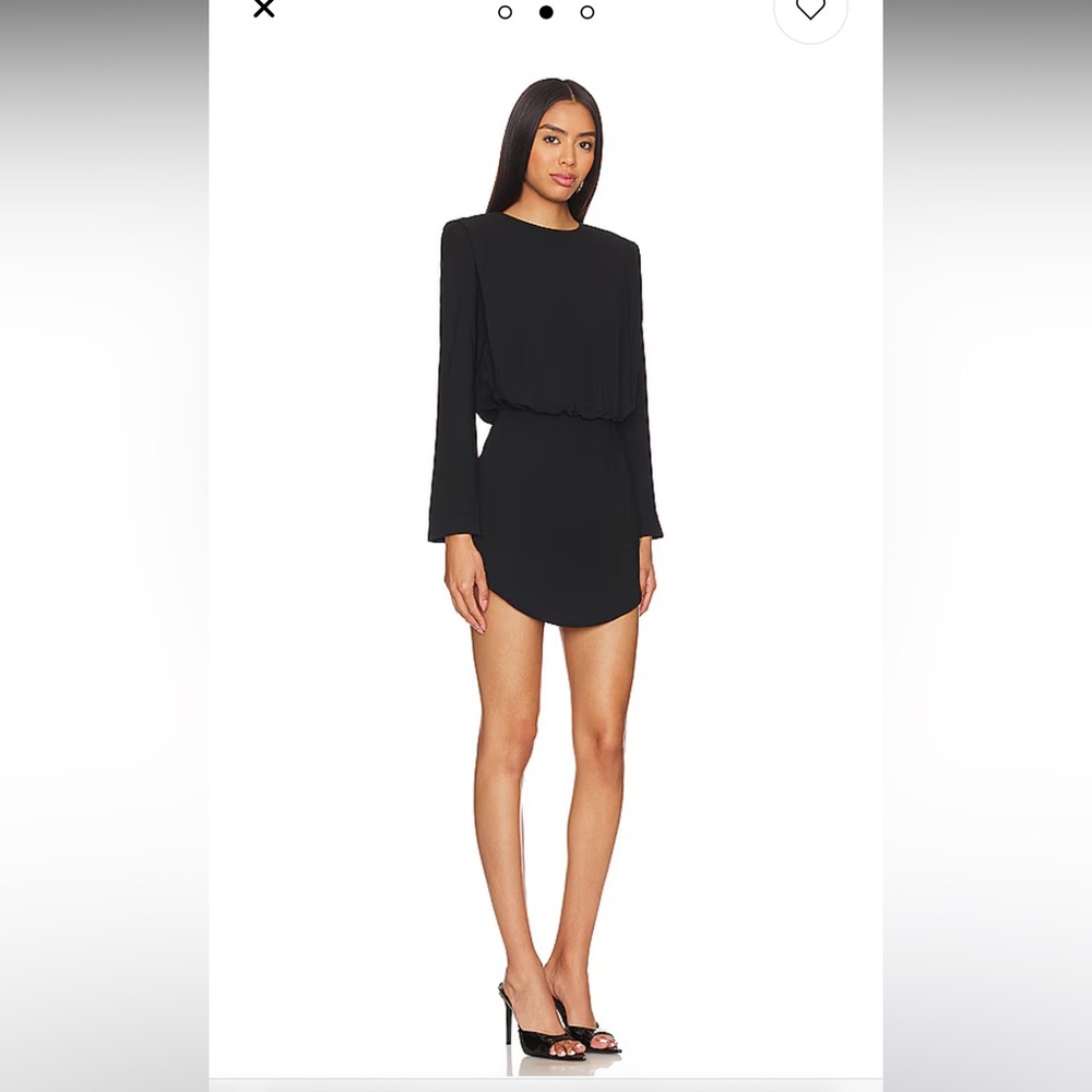 Amanda Uprichard Black Long Sleeve Baldwin Mini Dress